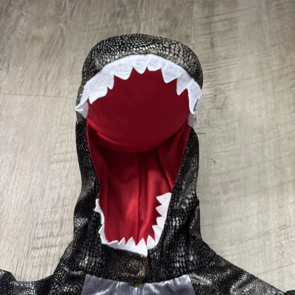 Spooked Plush Black Gold Dinosaur Costume Size 5/6 Dragon Halloween Stuffed Dino